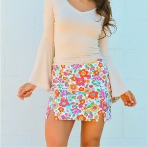 Love on a Hanger retro floral skirt NWOT